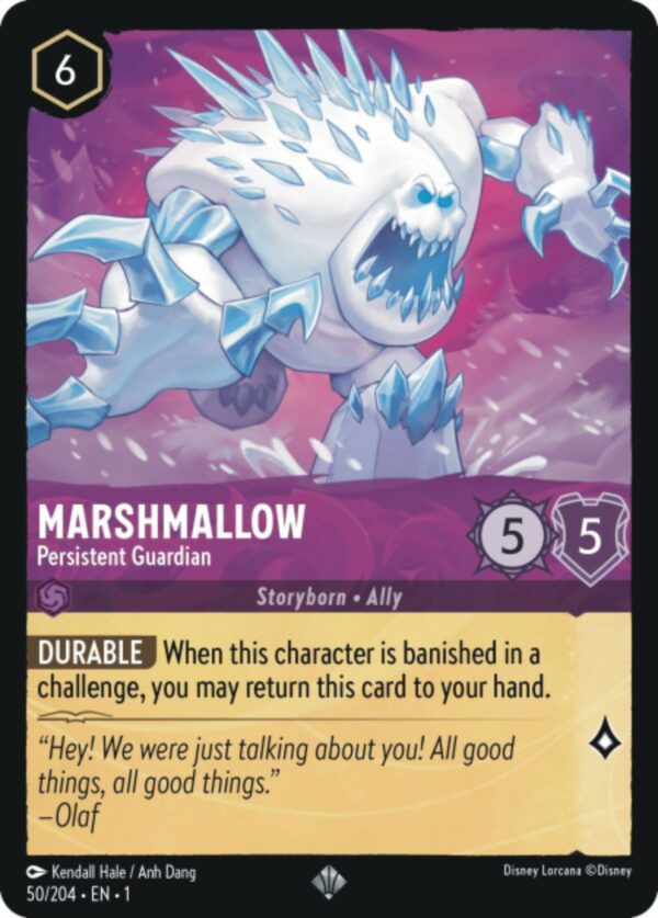 DISNEY LORCANA SINGLE CARDS: FIRST CHAPTER #234: Marshmallow – Persistent Guardian (Super Rare 50/204: NM)