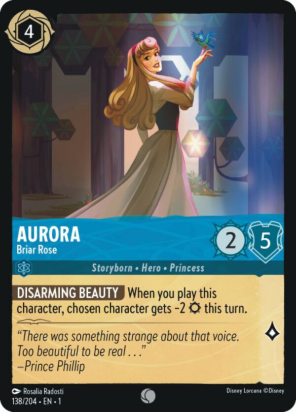 DISNEY LORCANA SINGLE CARDS: FIRST CHAPTER #24: Aurora – Briar Rose (Common 138/204: NM)