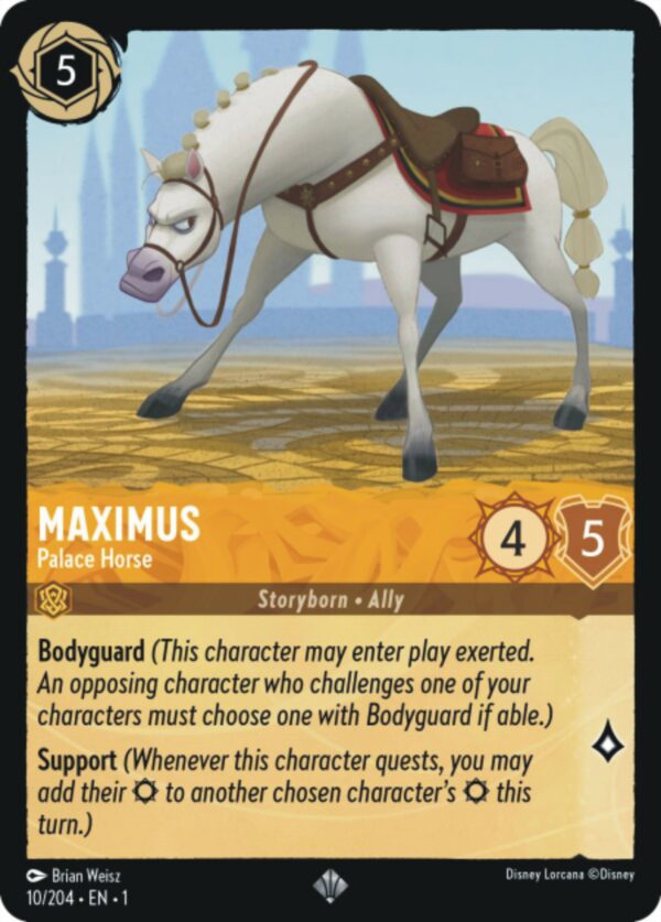 DISNEY LORCANA SINGLE CARDS: FIRST CHAPTER #243: Maximus – Palace Horse (Super Rare 10/204: NM)