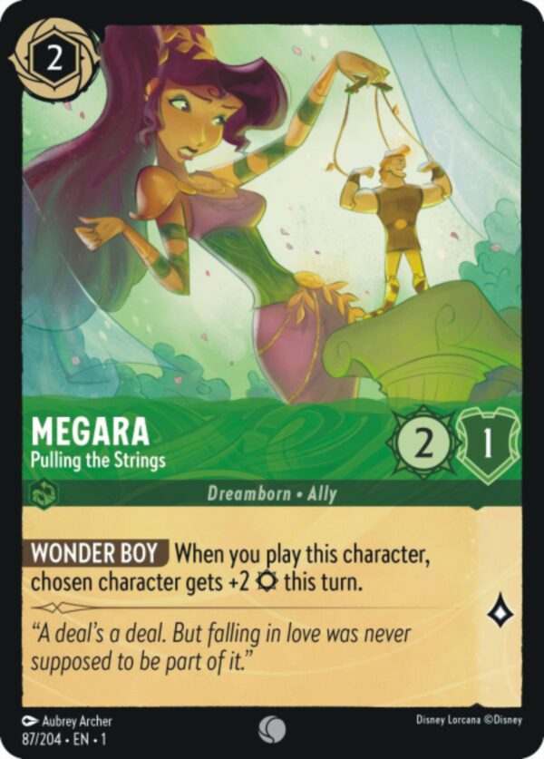 DISNEY LORCANA SINGLE CARDS: FIRST CHAPTER #247: Megara – Pulling the Strings (Common 87/204: NM)
