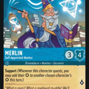 DISNEY LORCANA SINGLE CARDS: FIRST CHAPTER #249: Merlin – Self-Appointed Mentor (Common 153/204: NM) DISNEY LORCANA SINGLE CARDS: FIRST CHAPTER #249: Merlin – Self-Appointed Mentor (Common 153/204: NM)