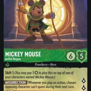 DISNEY LORCANA SINGLE CARDS: FIRST CHAPTER #251: Mickey Mouse – Artful Rogue (Super Rare 88/204: NM)