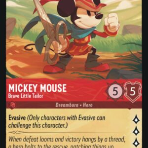 DISNEY LORCANA SINGLE CARDS: FIRST CHAPTER #254: Mickey Mouse – Brave Little Tailor (Legendary 115/204: NM)
