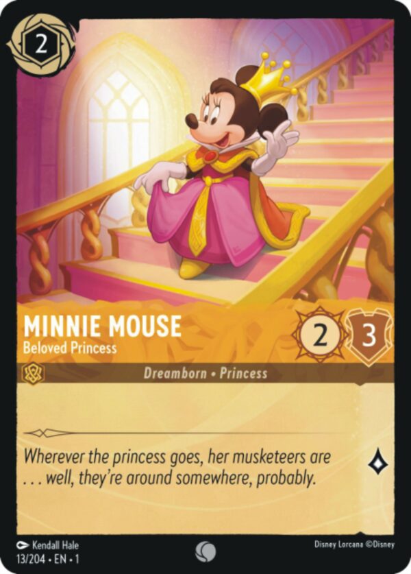 DISNEY LORCANA SINGLE CARDS: FIRST CHAPTER #274: Minnie Mouse – Beloved Princess (Common 13/204: NM)