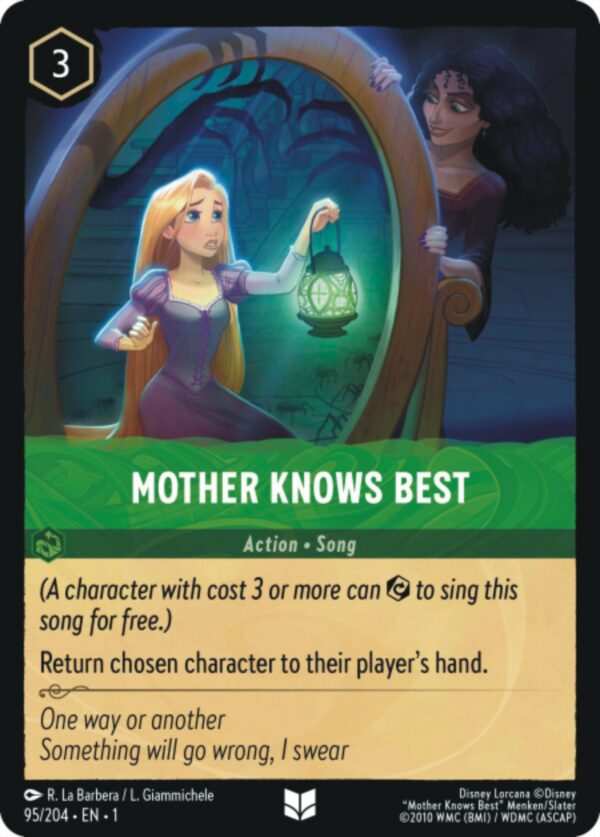 DISNEY LORCANA SINGLE CARDS: FIRST CHAPTER #283: Mother Knows Best (Uncommon Foil 95/204: NM)