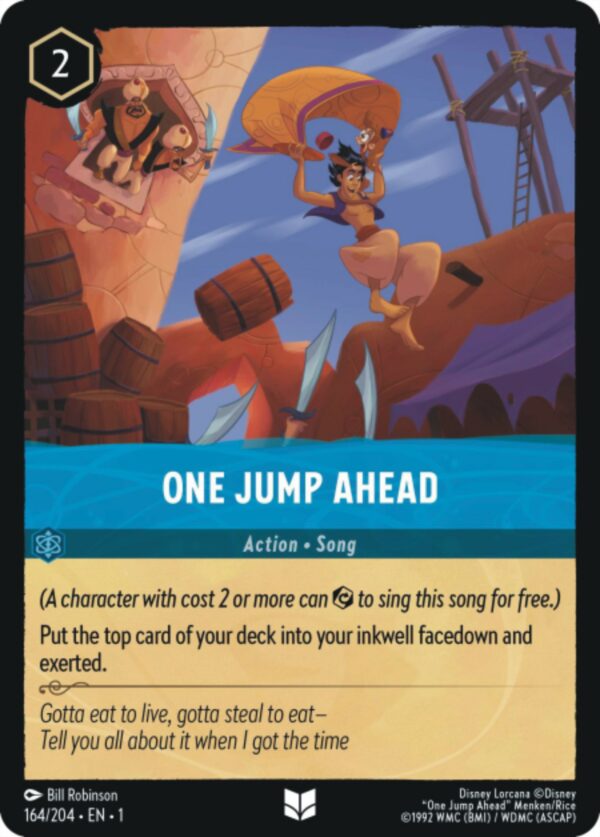 DISNEY LORCANA SINGLE CARDS: FIRST CHAPTER #295: One Jump Ahead (Uncommon 164/204: NM)