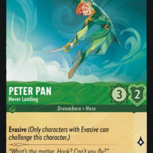 DISNEY LORCANA SINGLE CARDS: FIRST CHAPTER #303: Peter Pan – Never Landing (Common 91/204: NM)