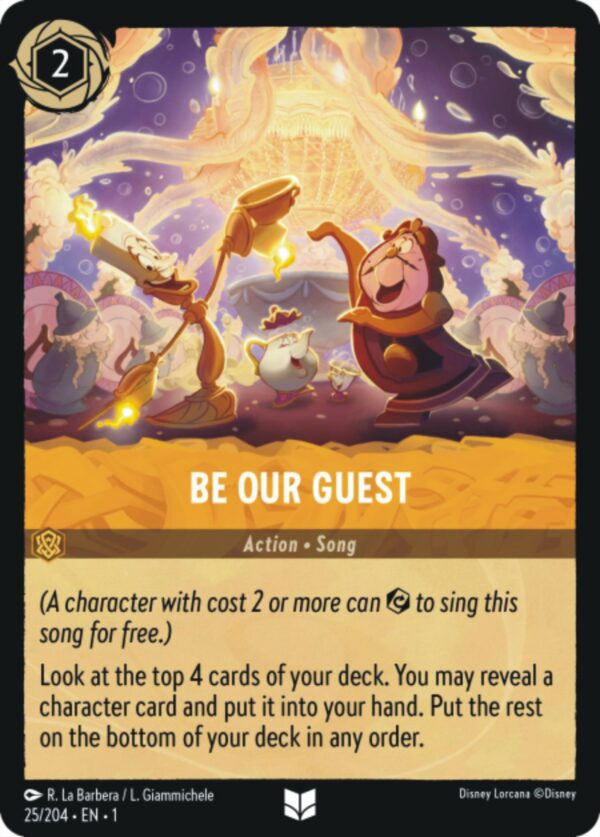 DISNEY LORCANA SINGLE CARDS: FIRST CHAPTER #31: Be Our Guest (Uncommon 25/204: NM)