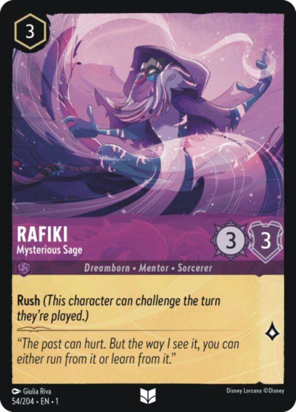 DISNEY LORCANA SINGLE CARDS: FIRST CHAPTER #319: Rafiki – Mysterious Sage (Uncommon 54/204: NM)