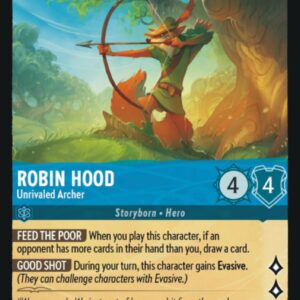 DISNEY LORCANA SINGLE CARDS: FIRST CHAPTER #329: Robin Hood – Unrivaled Archer (Super Rare 157/204: NM)