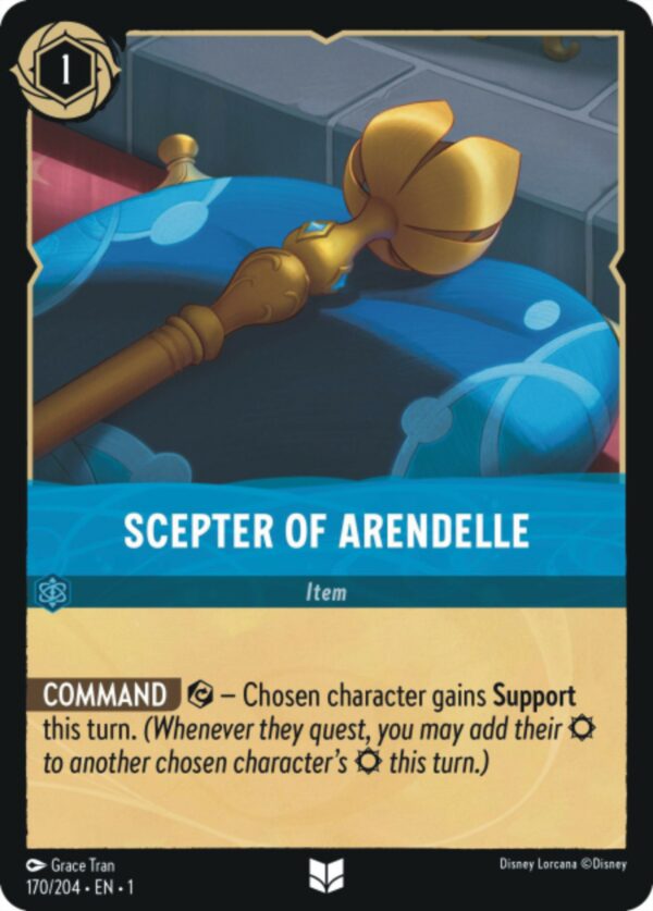 DISNEY LORCANA SINGLE CARDS: FIRST CHAPTER #338: Scepter of Arendelle (Uncommon Foil 170/204: NM)