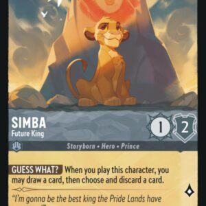 DISNEY LORCANA SINGLE CARDS: FIRST CHAPTER #345: Simba – Future King (Common 188/204: NM)