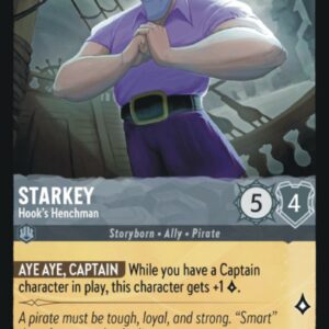 DISNEY LORCANA SINGLE CARDS: FIRST CHAPTER #359: Starkey – Hook’s Henchman (Uncommon Foil 191/204: NM) DISNEY LORCANA SINGLE CARDS: FIRST CHAPTER #359: Starkey – Hook’s Henchman (Uncommon Foil 191/204: NM)