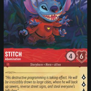 DISNEY LORCANA SINGLE CARDS: FIRST CHAPTER #362: Stitch – Abomination (Rare 125/204: NM)