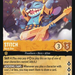 DISNEY LORCANA SINGLE CARDS: FIRST CHAPTER #369: Stitch – Rock Star (Super Rare 23/204: NM)