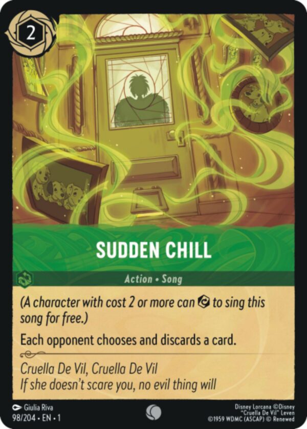 DISNEY LORCANA SINGLE CARDS: FIRST CHAPTER #373: Sudden Chill (Common 98/204: NM)