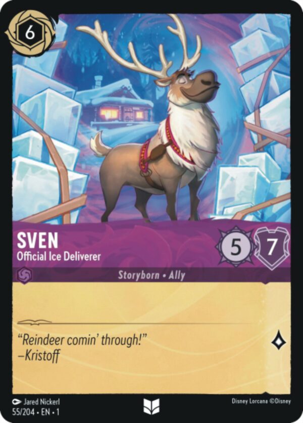 DISNEY LORCANA SINGLE CARDS: FIRST CHAPTER #375: Sven – Official Ice Deliverer (Uncommon 55/204: NM)