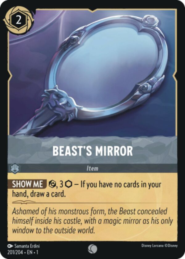 DISNEY LORCANA SINGLE CARDS: FIRST CHAPTER #40: Beast’s Mirror (Common Foil 201/204: NM)