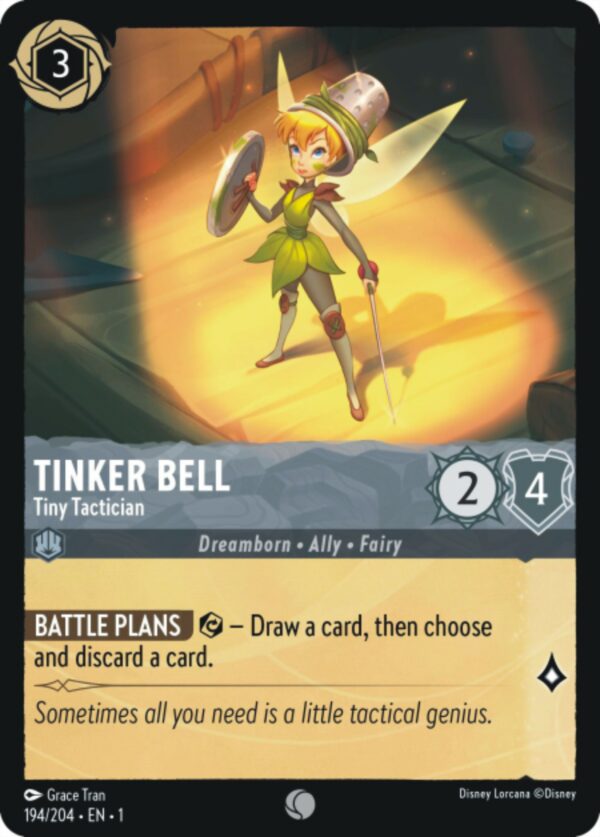 DISNEY LORCANA SINGLE CARDS: FIRST CHAPTER #406: Tinker Bell – Tiny Tactician (Common 194/204: NM)