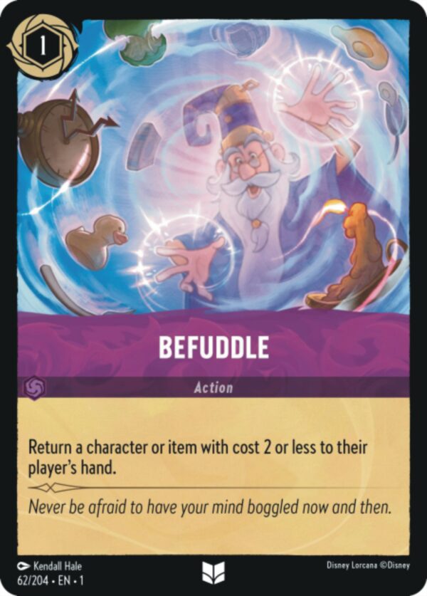 DISNEY LORCANA SINGLE CARDS: FIRST CHAPTER #41: Befuddle (Uncommon 62/204: NM)