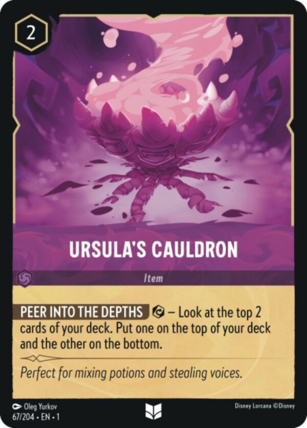 DISNEY LORCANA SINGLE CARDS: FIRST CHAPTER #412: Ursula’s Cauldron (Uncommon 67/204: NM)