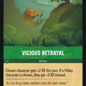 DISNEY LORCANA SINGLE CARDS: FIRST CHAPTER #416: Vicious Betrayal (Common 100/204: NM) DISNEY LORCANA SINGLE CARDS: FIRST CHAPTER #416: Vicious Betrayal (Common 100/204: NM)
