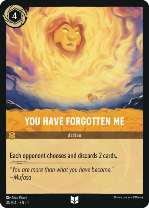 DISNEY LORCANA SINGLE CARDS: FIRST CHAPTER #423: You Have Forgotten Me (Uncommon Foil 31/204: NM)