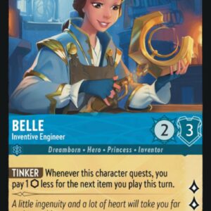 DISNEY LORCANA SINGLE CARDS: FIRST CHAPTER #44: Belle – Inventive Engineer (Uncommon Foil 141/204: NM)
