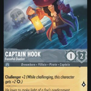DISNEY LORCANA SINGLE CARDS: FIRST CHAPTER #54: Captain Hook – Forceful Duelist (Common 174/204: NM)