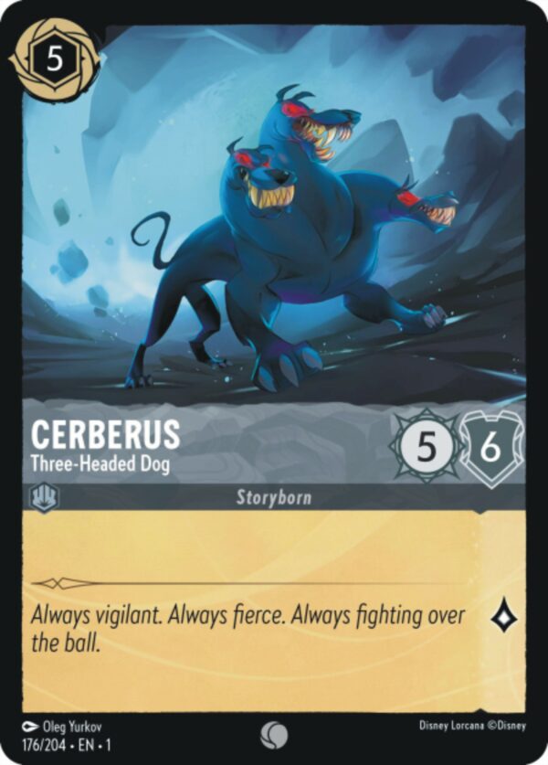 DISNEY LORCANA SINGLE CARDS: FIRST CHAPTER #60: Cerberus – Three-Headed Dog (Common 176/204: NM)