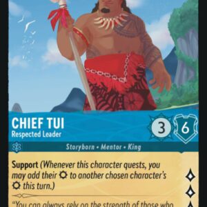 DISNEY LORCANA SINGLE CARDS: FIRST CHAPTER #64: Chief Tui – Respected Leader (Uncommon 143/204: NM)