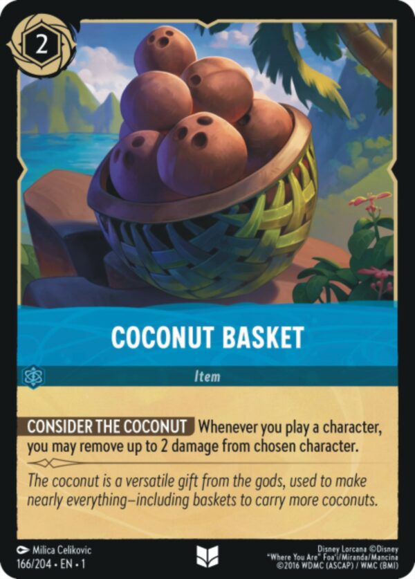 DISNEY LORCANA SINGLE CARDS: FIRST CHAPTER #69: Coconut Basket (Uncommon Foil 166/204: NM)