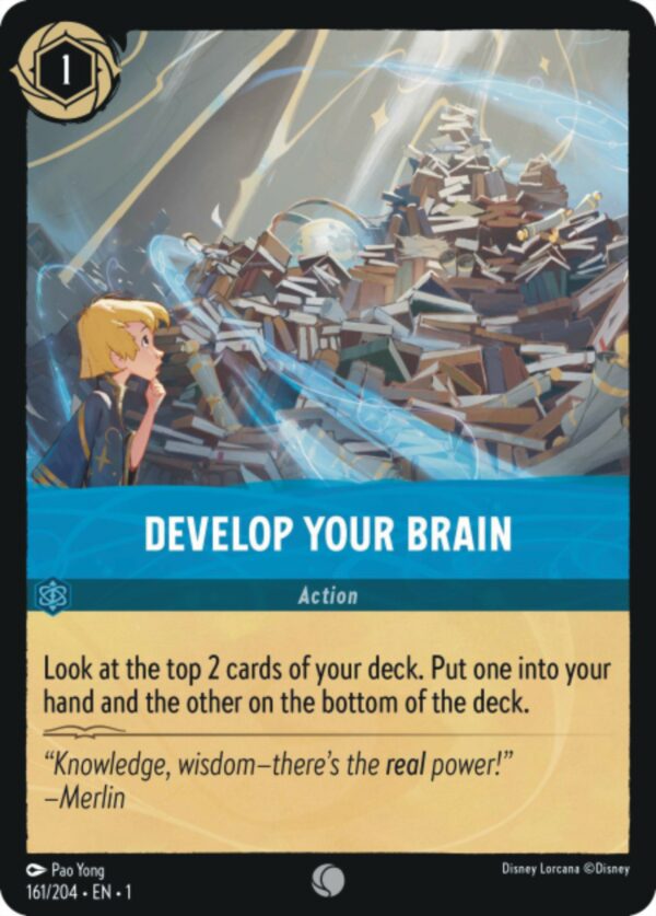 DISNEY LORCANA SINGLE CARDS: FIRST CHAPTER #76: Develop Your Brain (Common 161/204: NM)