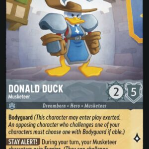 DISNEY LORCANA SINGLE CARDS: FIRST CHAPTER #84: Donald Duck – Musketeer (Uncommon 177/204: NM)