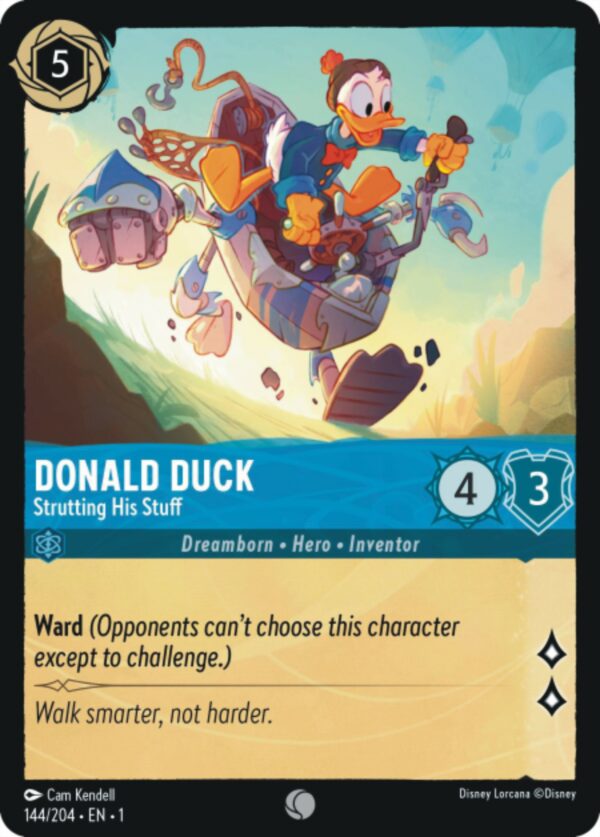 DISNEY LORCANA SINGLE CARDS: FIRST CHAPTER #86: Donald Duck – Strutting His Stuff (Common 144/204: NM)