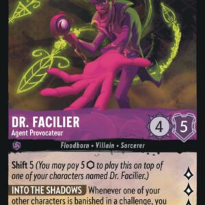 DISNEY LORCANA SINGLE CARDS: FIRST CHAPTER #88: Dr. Facilier – Agent Provocateur (Rare 37/204: NM)