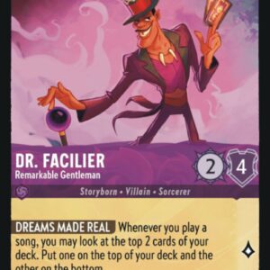 DISNEY LORCANA SINGLE CARDS: FIRST CHAPTER #92: Dr. Facilier – Remarkable Gentleman (Rare 39/204: NM)