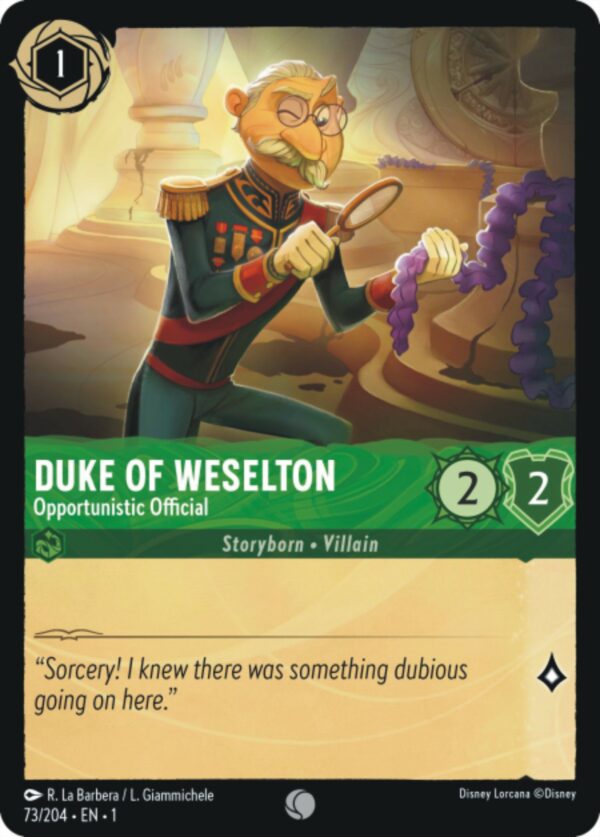 DISNEY LORCANA SINGLE CARDS: FIRST CHAPTER #98: Duke of Weselton Opportunistic Officia (Common 73/204: NM)