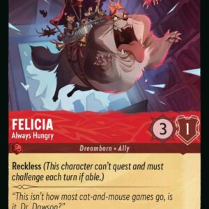 DISNEY LORCANA SINGLE CARDS: RISE OF THE FLOODBORN #124: Felicia – Always Hungry (Common Foil 107/204: NM) DISNEY LORCANA SINGLE CARDS: RISE OF THE FLOODBORN #124: Felicia – Always Hungry (Common Foil 107/204: NM)