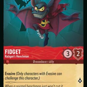 DISNEY LORCANA SINGLE CARDS: RISE OF THE FLOODBORN #125: Fidget – Ratigan’s Henchman (Common 108/204: NM)