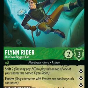 DISNEY LORCANA SINGLE CARDS: RISE OF THE FLOODBORN #129: Flynn Rider – His Own Biggest Fan (Rare 82/204: NM)