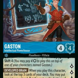 DISNEY LORCANA SINGLE CARDS: RISE OF THE FLOODBORN #135: Gaston – Intellectual Powerhouse (Rare 147/204: NM) DISNEY LORCANA SINGLE CARDS: RISE OF THE FLOODBORN #135: Gaston – Intellectual Powerhouse (Rare 147/204: NM)