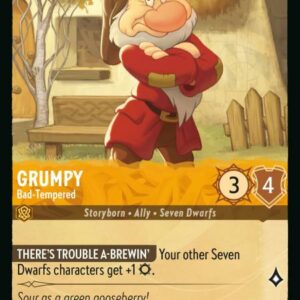 DISNEY LORCANA SINGLE CARDS: RISE OF THE FLOODBORN #150: Grumpy – Bad-Tempered (Common Foil 10/204: NM) DISNEY LORCANA SINGLE CARDS: RISE OF THE FLOODBORN #150: Grumpy – Bad-Tempered (Common Foil 10/204: NM)