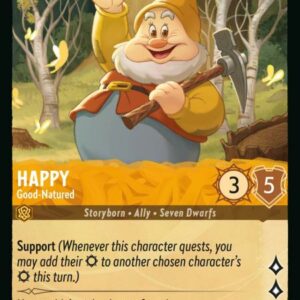 DISNEY LORCANA SINGLE CARDS: RISE OF THE FLOODBORN #153: Happy – Good-Natured (Common 11/204: NM)