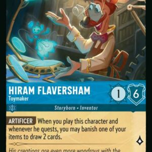 DISNEY LORCANA SINGLE CARDS: RISE OF THE FLOODBORN #162: Hiram Flaversham – Toymaker (Rare 149/204: NM)