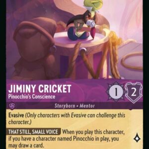 DISNEY LORCANA SINGLE CARDS: RISE OF THE FLOODBORN #182: Jiminy Cricket – Pinocchio’s Conscience (Common 44/204: NM)