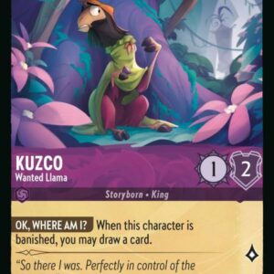 DISNEY LORCANA SINGLE CARDS: RISE OF THE FLOODBORN #190: Kuzco – Wanted Llama (Common 45/204: NM)