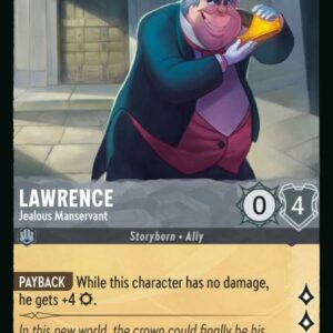 DISNEY LORCANA SINGLE CARDS: RISE OF THE FLOODBORN #204: Lawrence – Jealous Manservant (Uncommon Foil 186/204: NM)