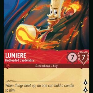 DISNEY LORCANA SINGLE CARDS: RISE OF THE FLOODBORN #215: Lumiere – Hotheaded Candelabra (Rare 112/204: NM)