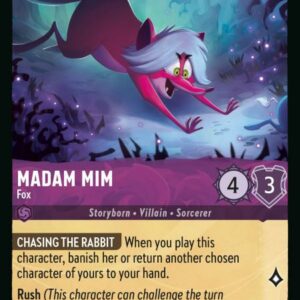 DISNEY LORCANA SINGLE CARDS: RISE OF THE FLOODBORN #217: Madam Mim – Fox (Rare 46/204: NM) DISNEY LORCANA SINGLE CARDS: RISE OF THE FLOODBORN #217: Madam Mim – Fox (Rare 46/204: NM)